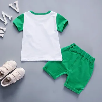 Zēnu Apģērbu Komplekti 2018. Gada Vasaras Bērnu Apģērbu Baby Toddler Multiplikācijas filmu suns Kokvilnas T-krekls Un Šorti Elsas Uzvalks Bērnu Apģērbu Komplekts