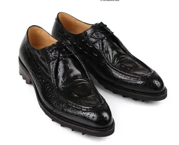 Vīrieši Akmens modelis Bullock cirsts Oxfor black pieaudzis norādīja toe mežģīnes up falt oficiālu kurpes Īstas ādas pusi, kāzu kurpes