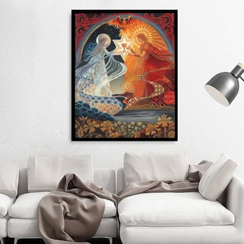 Alķīmijas Kāzu Svētās Laulības Apsveikuma Kartiņu Mitoloģijā Bohēmijas Čigānu Dieviete Sienas Art Print Un Plakātu Attēlu