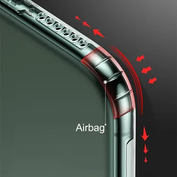 Antidetonācijas Silikona Case For iPhone 11 Pro Max XR XS X 7 8 6 6S Plus Skaidru Atpakaļ Vāku Soft TPU Pārredzamu Coque Luksusa Lietu