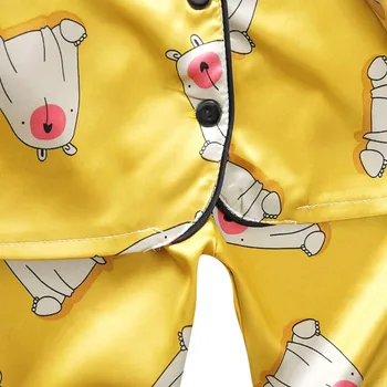 Cute Bērnu Pidžamas Komplekts Meitene Ziemas Bērnu Bērniem, Meitenēm, Zēniem ar garām Piedurknēm Karikatūra Dzīvnieku Blūze+Bikses Pidžamas Sleepwear Iestatītu n
