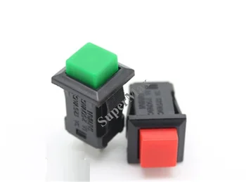 Augstas Kvalitātes DS-429 2pin push slēdzis, automātiskais bloķēšanas 11.3*12.3 pogas ar Sarkanās un Zaļās krāsas 100gab/daudz
