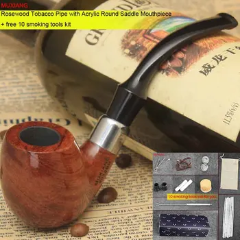 MUXIANG Augstas Kvalitātes Smēķēšana Caurule kevazingo koka Tabakas Cauruļu 9 mm Filtru Kolekcija Dāvanu ar 10smoking rīku komplekts ad0053