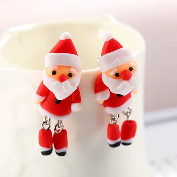 Gudrs Jauki Sarkana Santa Claus Auskari Sniegavīrs Mīksto Dzīvnieku Karikatūra Auskars Ziemassvētku Piederumi Xmas Dāvanas Sievietēm, Meitenēm