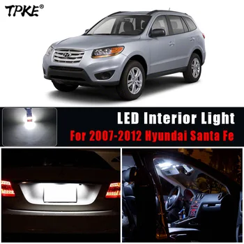 TPKE 13X Bez Kļūdām, Balts Premium LED salona Apgaismojuma Komplekts, 2007. gada līdz 2012. gadam Hyundai Santa Fe Kartes Dome Bagāžnieka Licences numura zīmes Lukturi