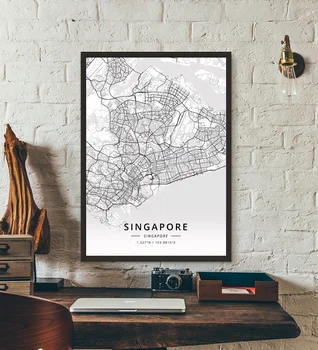 Singapūra Kartes Plakāts