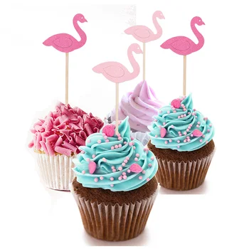 20pcs/daudz Mini Flamingo Cupcake Toppers Kāzu Galda Rotājumi Bērniem Dzimšanas dienas ballīti Bērnu Duša Kūka Top Karogi Kūka Apdare