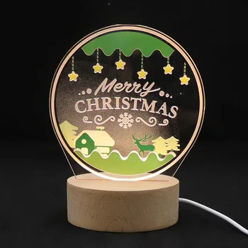 Jauna Dizaina 3D Akrila Dekoratīvais Gaismas UV Krāsu Drukas Nakts Gaisma Mājas Dekorēšanai Ziemassvētku Dāvanu Svētku Dāvanas