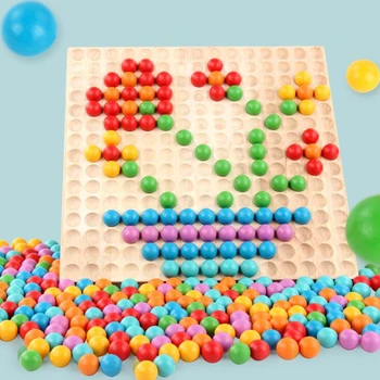 Jaunākās Sākumā Izglītības Rotaļlietas, Koka Puzzle Varavīksnes Multicolor Rotaļlietas vecāku un bērnu Interaktīva Spēle Bērnudārza Mācību Materiāls