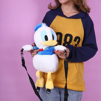 Disney Donald Duck Plīša Messenger Bag Plecu Sieviešu Modes Rokassomu, gudrs mīkstās rotaļlietas meitenēm