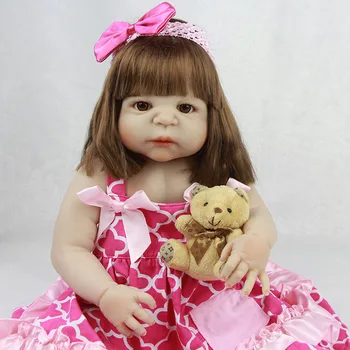 Pilna Ķermeņa Silikona Bebe Lelle Atdzimis 22 Collu Vinila Reāli Kolekcionējamus Lelles Atdzimis Bērnu dzimšanas Lelles Meitenēm Rotaļlietas mazuļiem
