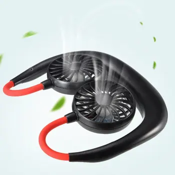 Portatīvo Slinks Sporta Pavada Fan Mini Karājas Kakla Ventilators, USB Uzlādējams Segtu Pavada Sporta Ventilatoru, Āra Gaisa Dzesētājs