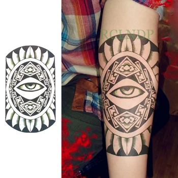 Ūdensnecaurlaidīgus Pagaidu Tetovējumu Uzlīmes Mandala Lotus Totēmi Viltus Tatto Flash Tetovējums Atpakaļ Kāju, Roku, vēdera liela izmēra Sieviešu meitene Vīriešiem
