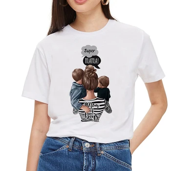 Estētika Mama Krekls Mamma Vogue T krekls Meita Sievietes Super White Drukāt Streetwear Ir 2021. Modes Eiropas Cute Topi Harajuku