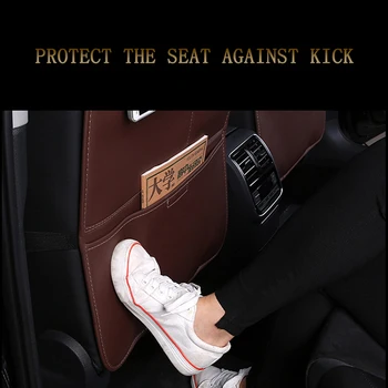 Automašīnas sēdekļa atzveltni aizsardzības pad PU ādas automašīnas uzglabāšanas soma bērnu baby kick pad segums, Toyota, Volkswagen, Nissan auto daļas