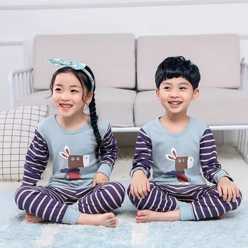 Meitenes Zirgu Pidžamas Bērniem Zebra Sleepwear Bērniem Unicorn Karikatūra Apģērbu Komplekts Baby Garām Piedurknēm Pijamas Zēni Homewear Nakts Tērps