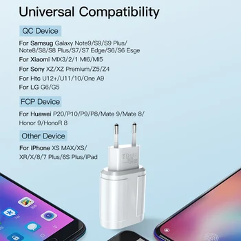 !ACCEZZ ES/ASV Plug USB Lādētāju 18W Ātrās Uzlādes Ātrā Uzlādes iPhone 11 Pro XS Xiaomi Samsung Portable Tālruņa Lādētāja Adapteri