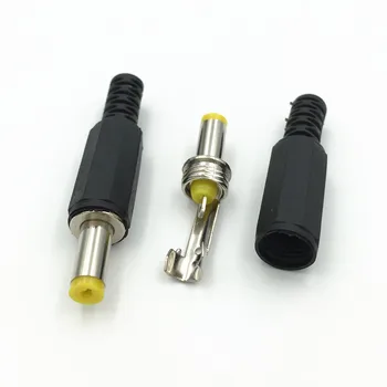 100gab 4.8mmX1.7mm DC Power Cable Male Plug Connector Dzeltenās Galvas Adapteris, Plastmasas