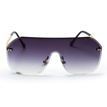 Lielgabarīta bez apmales Saulesbrilles Sieviešu Modes Toņu Krāsainas Lēcas Slavenību Vairogu Saulesbrilles Slīpums Vīriešu Brilles