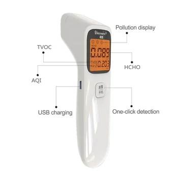 3-In-1 USB Lādējamu Formaldehīda Detektora Testu un noteikt Formaldehīdu HCHO Diagnostikas Rīks, Gaisa Uzraudzīt Gāzes Detektoru Mērītājs