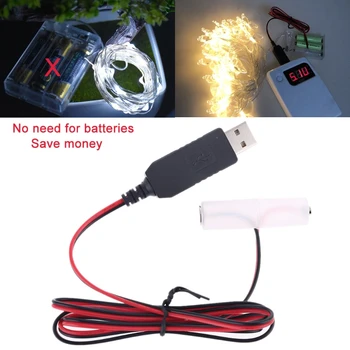 ES Plug USB LR6 AA Baterijas Eliminator Aizstāt 1-4gab AA Baterijas, LED Gaismas, Sveces, Rotaļlietas, Walkie Talkie LED Attēlu un vairāk