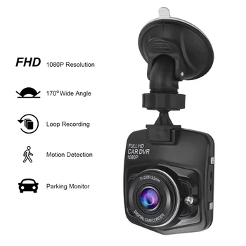 Mini Automašīnas DVR Kamera Nakts Redzamības G-sensors Dash Cam Ieraksti Loop Ierakstīšanas Video Registrator Videokamera Full HD 1080P Dashcam