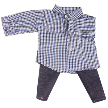 18 collu Meitenēm leļļu apģērbs Amerikāņu jaundzimušo Pleds krekls un bikses Bērnu rotaļlietas kleita fit 43 cm bērnu lelles c803