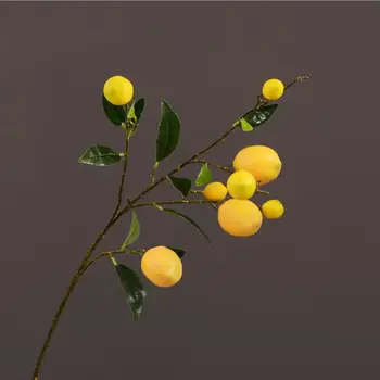 Simulācijas zaļie augi Mākslīgie augļi viltus ziedu dzeltenā mākslīgie citronu augļu filiāle