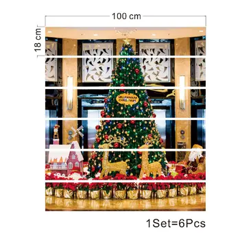SLT021 Shopping Mall Ziemassvētku Eglīte 3D Simulācijas Kāpņu Uzlīme Ūdensizturīgs Modes Radošo Solis Apdare 6pcs*100cm*18.5 cm