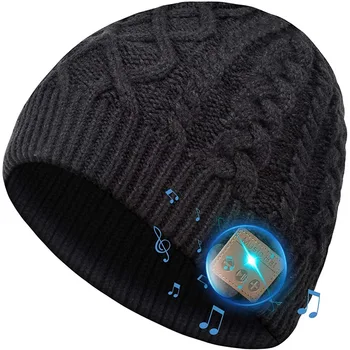 Bluetooth Beanie Cepure, Dāvanas Vīriešiem, Sievietēm ar Bezvadu Bluetooth 5.0, Ziemas Cepure Iebūvēts, Noņemams HD Stereo Skaļruņi