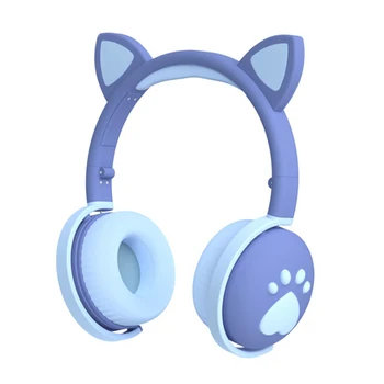 Ar Mic Gudrs LED Kvēlojošs Bass Skaļuma Kontrole Modes Pār-auss Bērniem Dāvana Kaķa Auss HIFI Bluetooth 5.0 Bezvadu Gaming Austiņas