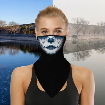 Āra Halloween Skelets Sejas Maska Bezšuvju Anti-putekļu UV Kakla Šalli Bandanas Pārgājieni, Riteņbraukšana Maska Gaiter Cepures Festivālos