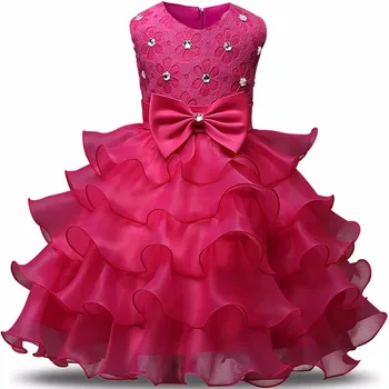 Jaundzimušais Baby Girl Dress Bumbu kleita Slāņos Balli tutu Kleitas Par Kazlēnu, Meitenes Pusi Princese Drēbes Dzimšanas dienā, Kristības, Kristību