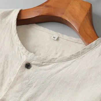Y&CHIC Vīriešu regulāri-fit krekls ar garām piedurknēm lina