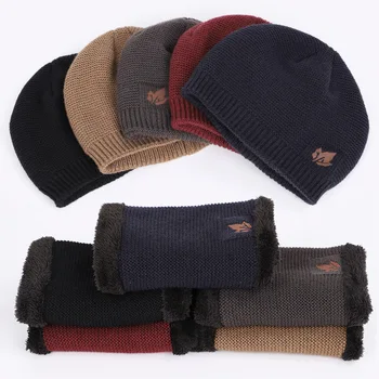 Ziema ir 2021. jaunu kļavu lapu kokvilnas cepure adīta uzvalks Plīša sabiezējumu āra gadījuma vilnas cepure vīriešu cepure korejiešu versija