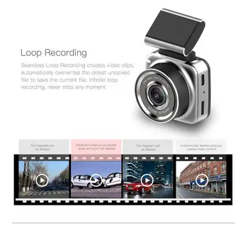 Anytek Dash Cam Kamera, 2 Collu Displejs Q2N 1080FHD Braukšanas Diktofons G-sensoru Tehnoloģiju 200W Dash Cam Loop Ierakstīšanas