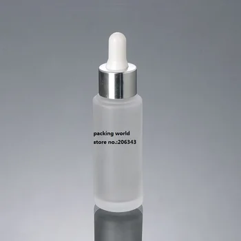 30ML matēta stikla pudele ar alumīnija apkakles stikla pilinātāju naftas/būtība šķidrums/seruma/losjons pudeles pilinātāju ādas kopšanai