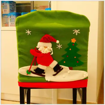 Jaunākās Ziemassvētku Mājas Krēslu Apdare Krēslu Vāciņš 3D Multiplikācijas filmu Santa Elk Drukāt Ziemassvētku Krēslu Klp Ziemassvētku Sēdekļa Vāku