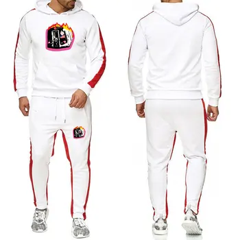 Scott Travis Iespiesti svītru Hoodies Vīriešu, Sporta apģērbu Komplekti Harajuku Stils Hip Hop Ikdienas Krekli Streetwear tracksuit vīriešiem