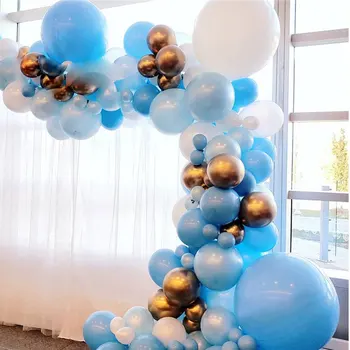 111pcs Macaron Blue Balti Baloni 18 30st Dzimšanas dienu, Kāzu svinības, Apdares Balonu Vainags Par Bērnu, Dušas Dekoru Fonu
