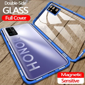Magnētiskā Tālruni Gadījumā, Huawei Honor 30 View30 Pro Stikla, Metāla, Pilna apdrošināšana Par Godu 30 Lite 30S 30pro V30 Honor30 Flip Gadījumā Būtiska
