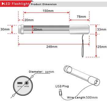 Pārnēsājams LED lukturītis USB uzlādējams LED avārijas lampas pārgājieni, kempings mājas apgaismojums DC 5V USB RGB Aptumšojami