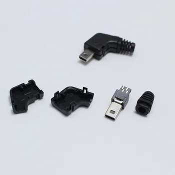 2set Mini USB 8 Pin Vīriešu jack Plug 8P niķelēti Leņķa Galvas Savienotājs 4 1 DIY Melnās Sveces Digitālās Fotokameras