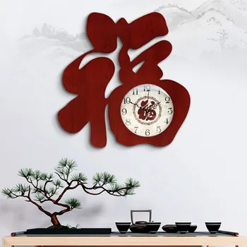 Ķīniešu Stila viesistabas Sienas Pulkstenis Koka Klusums Liels Sienas Skatīties Karājas Atdala Orologio Cucina Mājsaimniecības preces EF50WC