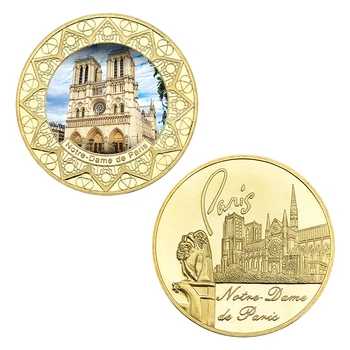 WR Francija Notre-Dame De Paris Zelta Kolekcionējamus Monētas ar Monētu Turētājs Izaicinājums Monēta Oriģinālajā Medaļu Suvenīri, Dāvanas Dropshipping
