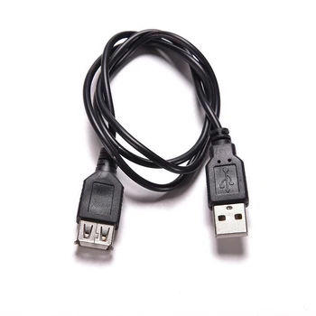 1PC Black USB 2.0 Vīrietis, lai Sieviete USB Kabeļa Pagarinājums 50CM USB Datu Maksas Strāvas Kabeļa Vadu Pagarināts Converter Savienotājs
