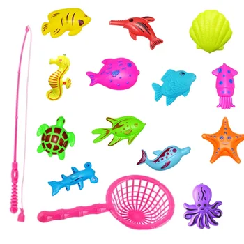 Rotaļlietas Bērniem ar Piepūšamo Baseinu Zvejas Magnētisko Rotaļlietu Stienis Neto noteikts Bērniem Bērnu Modeļa Āra Spēlēt noteikt Zvejas Spēles