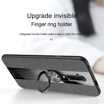 Magnētiskā auduma phone gadījumā Oneplus 7t pirksta gredzenu stāvēt anti-sviedri mīksto TPU vāciņu Viens Plus 8 6 6t 7 7t Pro oneplus8 fundas