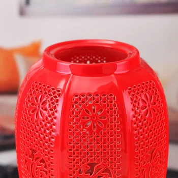 Ķīnas Galda Lampas Guļamistabas Gultas Radošās Dzīves Telpu Dekorēšana sarkanā kāzu porcelāna keramikas galda lampas
