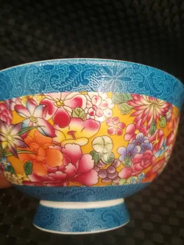 Ķīnas vecās porcelāna Pastelis glazūru porcelāna bļoda